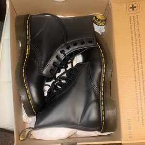 Dr. Martens Black Boots with Yellow Stitching